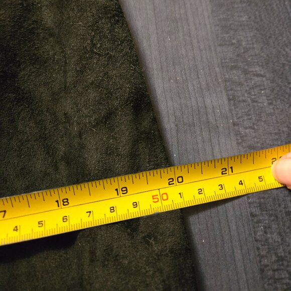 Black Genuine suede leather midi skirt size 14 - Picture 7 of 9